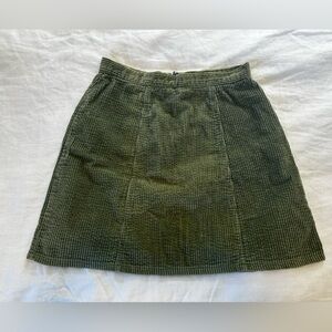 Vintage Express moss green corduroy mini skirt size XS